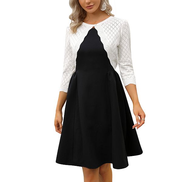 

Женский укороченный вязаный кардиган с асимметричным подолом и рукавом 3/4 Clearflower, White