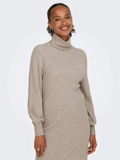 

Only трикотажное платье "ONLSASHA L/S ROLLNECK DRESS NCA KNT", цвет Mocha Meringue Detail:W. Melange