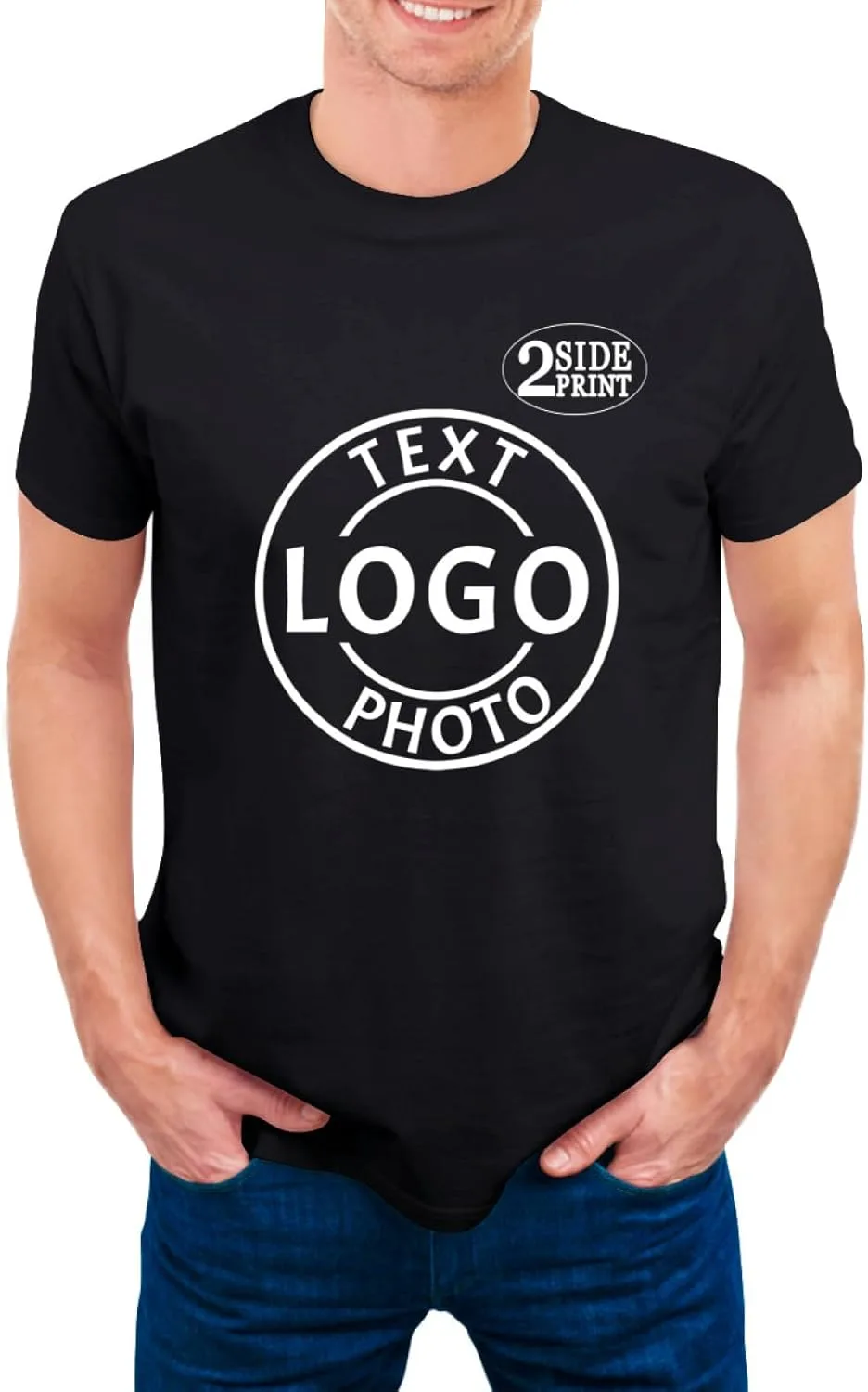 

Футболка с принтом на заказ, Cotton, с вашим текстом и логотипом