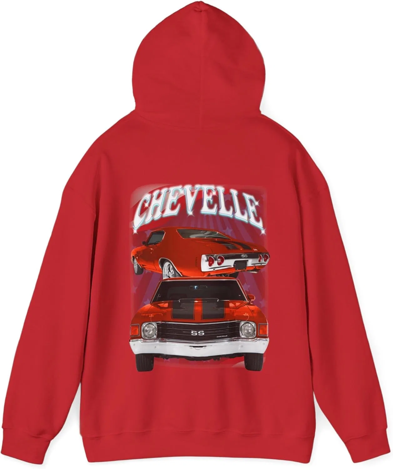 Толстовка Orange 1972 Chevelle в подарок автолюбителю, классика, хот-род GENERIC, красный — фото 3