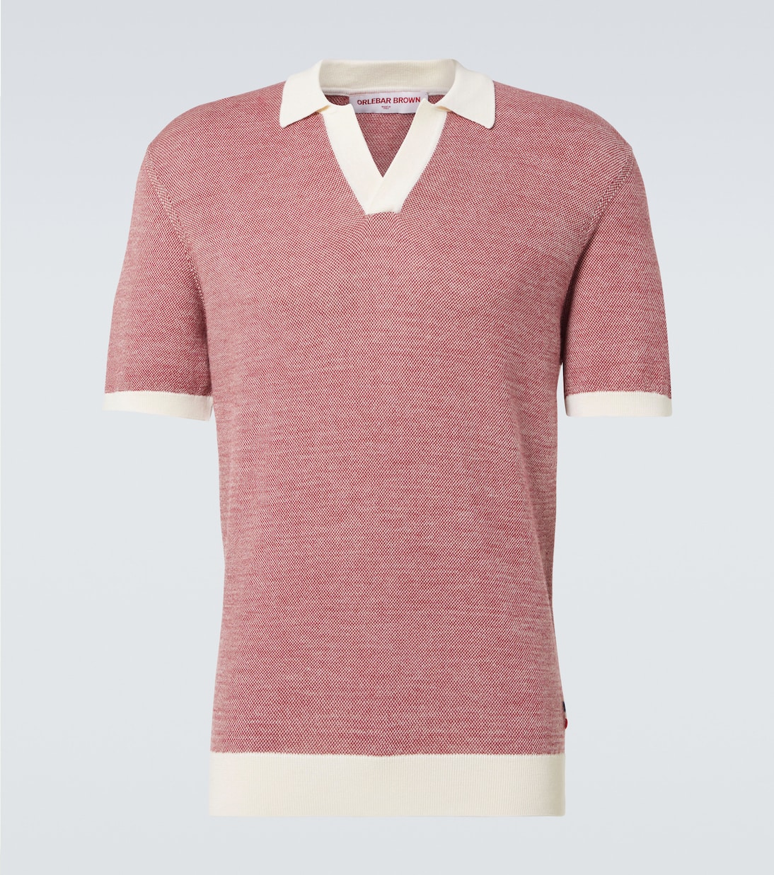 

Поло-свитер Horton из шерсти и хлопка Orlebar Brown, Vermillion/White Sand