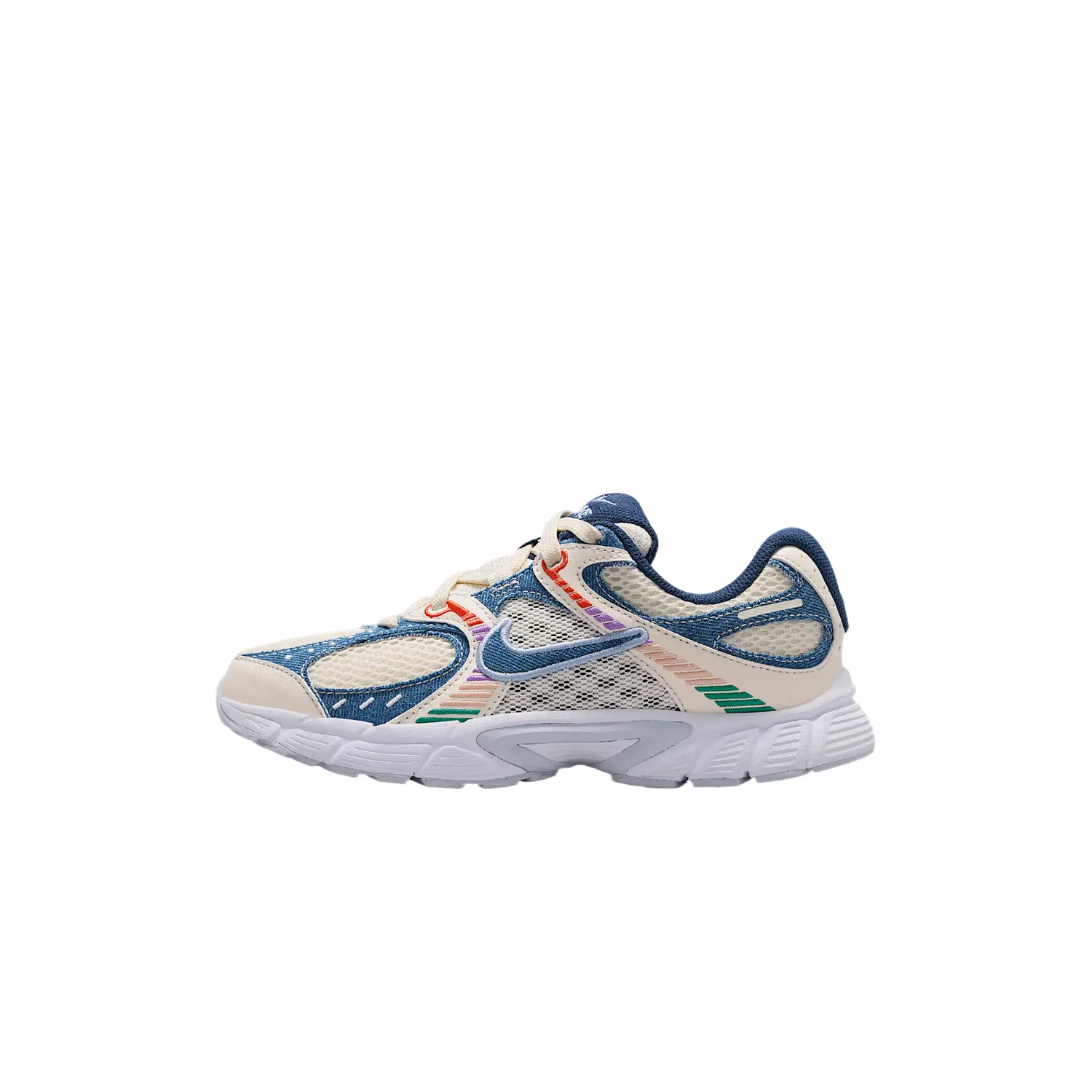 Детские кроссовки V5 RNR Mesh Breathable Low top Casual Shoes Nike, Soft Pearl White/Denim Blue/Malachite Green/Midnight Blue