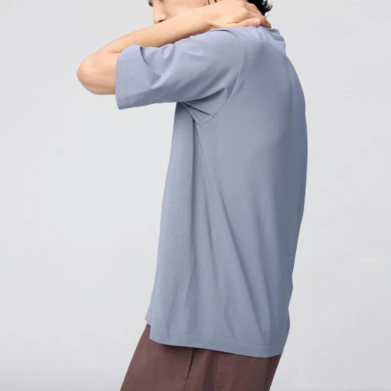 Футболка хлопковая UNIQLO U Collection унисекс розовая/голубая — фото 3