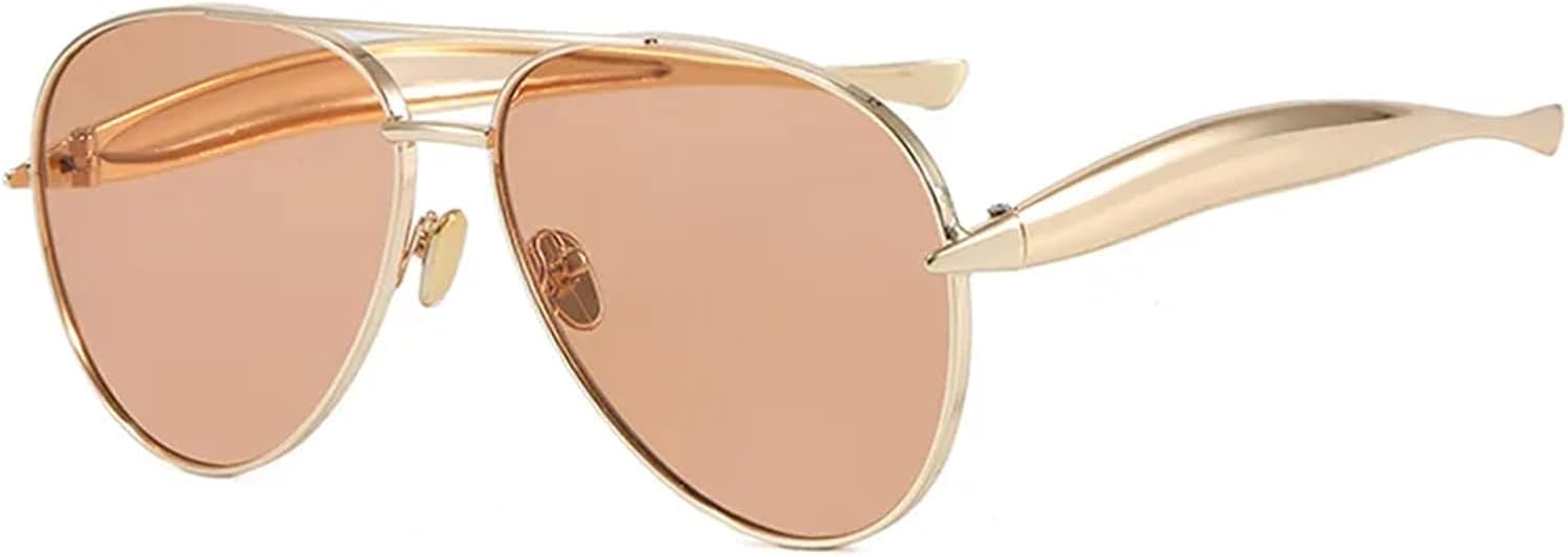 

Солнцезащитные очки с защитой от УФ-излучения UV400 | Металлическая круглая толстая оправа | Линзы конфетных цветов для занятий спортом на открытом воздухе и вождения generic, Gold Orange