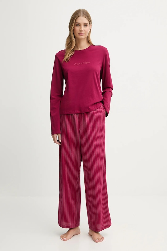 

Хлопковая пижама Calvin Klein Underwear, бордовый