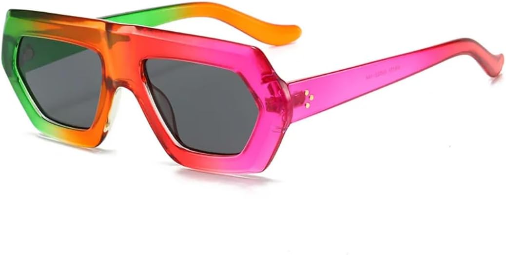 

Солнцезащитные очки неправильной формы для женщин и мужчин, в стиле ретро, ​​с градиентным переходом, роскошные, модные, с защитой от УФ-излучения UV400 VVTWSSW, Green Purple