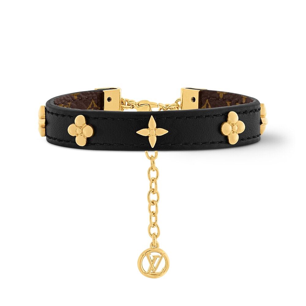 

Браслет с заклепками Fleurs Louis Vuitton, черный