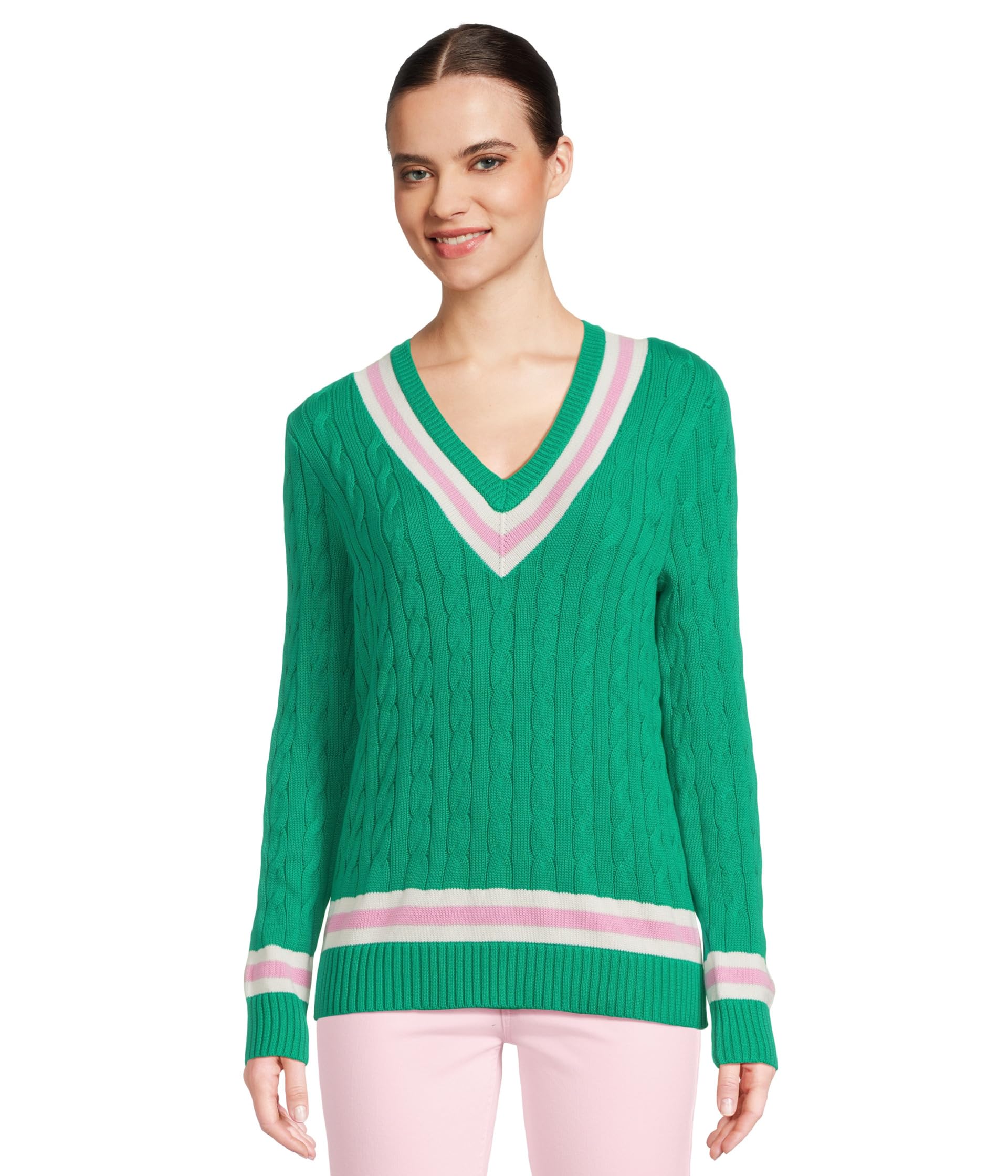 

Свитер Lilly Pulitzer Brockton Sweater, цвет Kitts Green X Pink Bliss