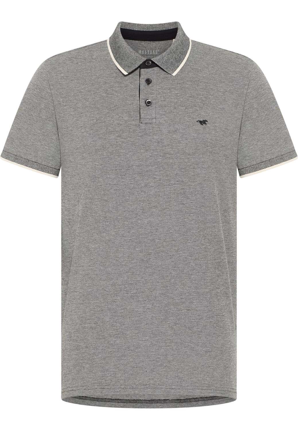 

MUSTANG Футболка 'Palco' в крапчатом черном цвете