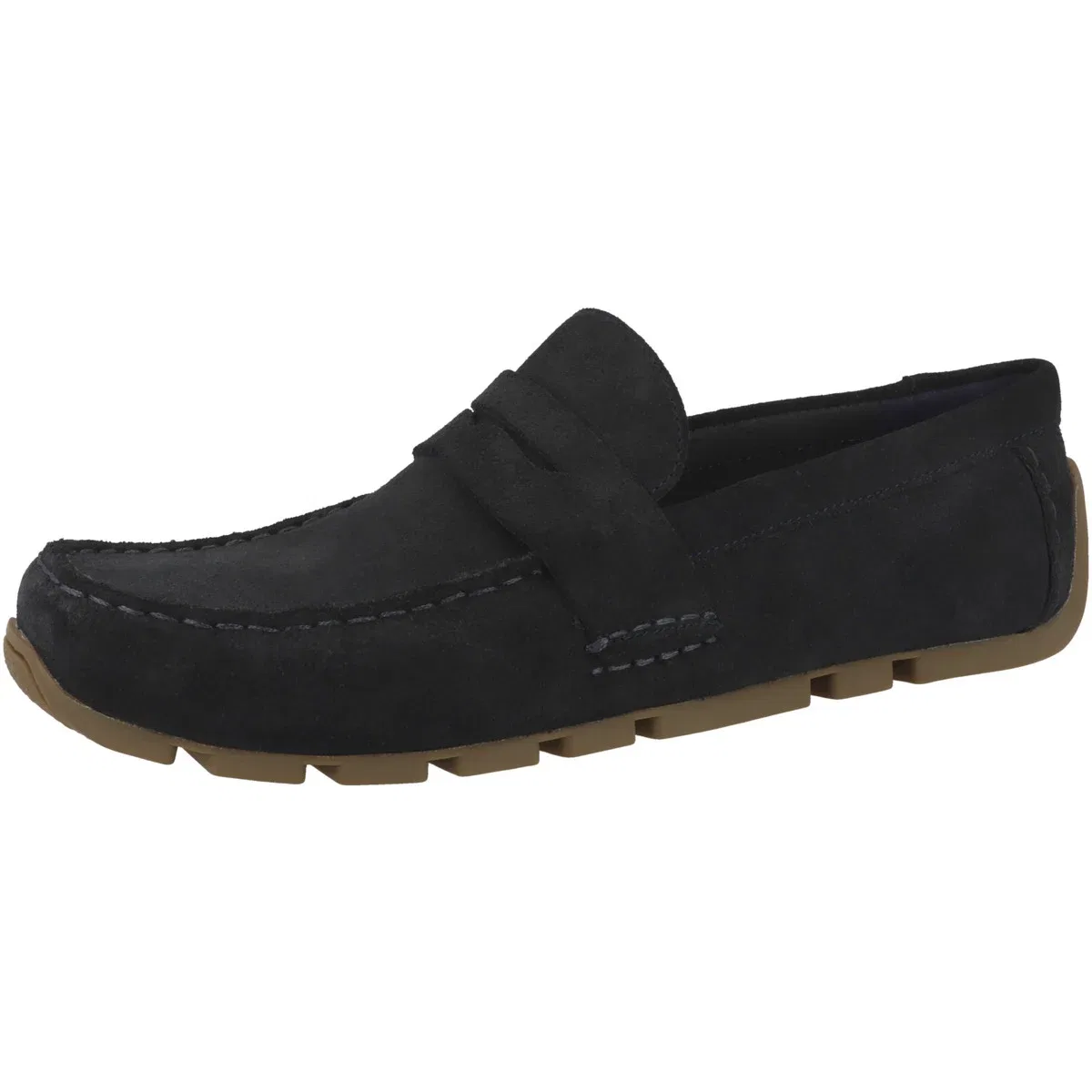 Слипперы из нубука Clarks, темно-синие — фото 4