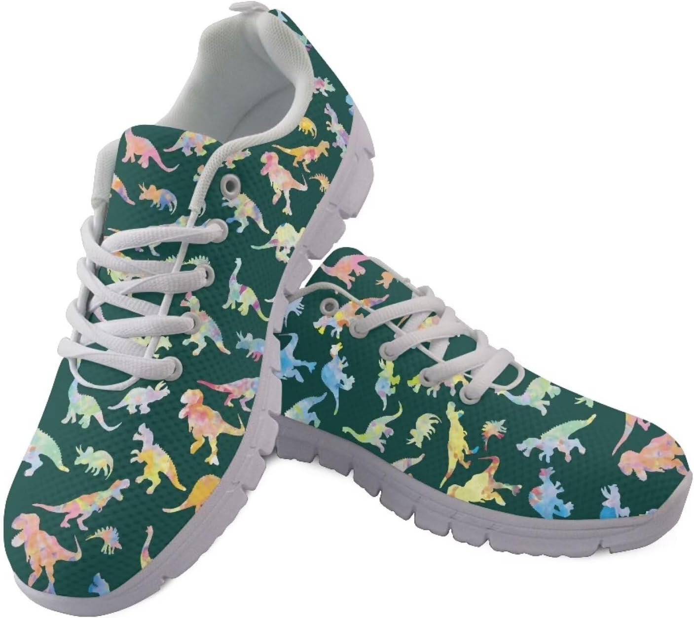 

Мужские кроссовки GIFTPUZZ с шнуровкой для занятий спортом, беговые, с высокой подошвой, дышащие, легкие, для тренажерного зала и тенниса, Dinosaur