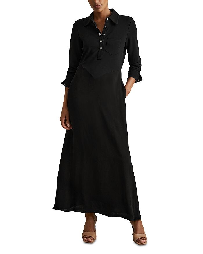 

Платье макси REISS Rosina из джерси, черный