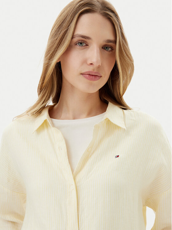 Свободная рубашка WW0WW46169 Tommy Hilfiger, желтый — фото 4