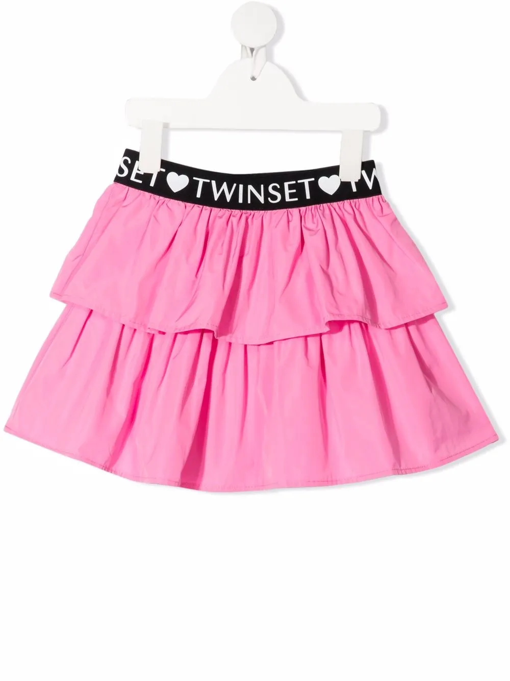 

Юбка с логотипом и оборками TWINSET Kids, розовый