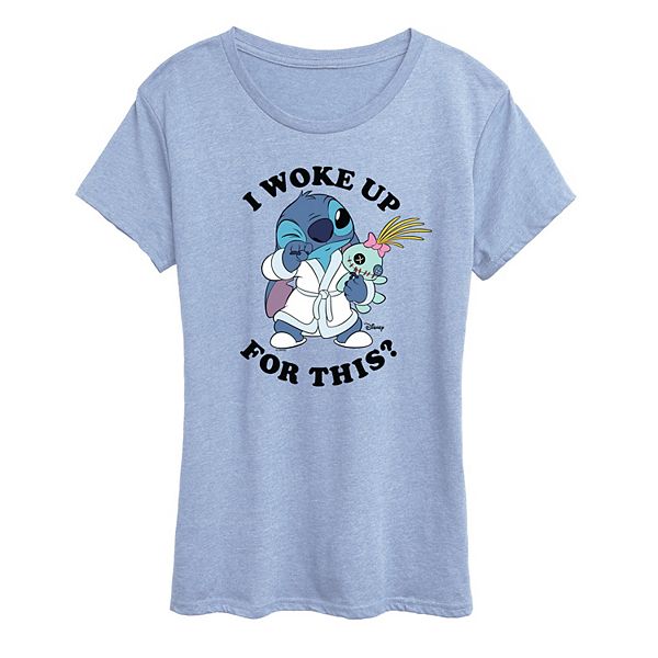 

Женская футболка Lilo & Stitch с принтом "I woke up for this" Disney, Heather Chambray Blue, Синий, Женская футболка Lilo & Stitch с принтом "I woke up for this" Disney, Heather Chambray Blue