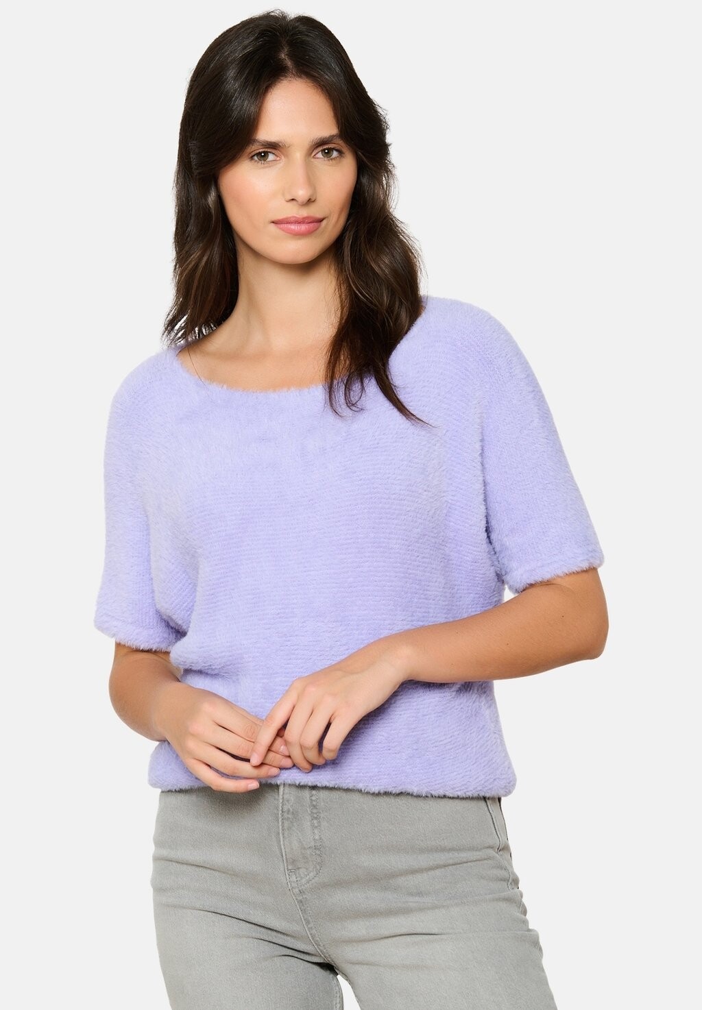 

Базовая футболка EYELASH PULLOVER WITH SHORT SLEEVES LolaLiza, фиолетовый