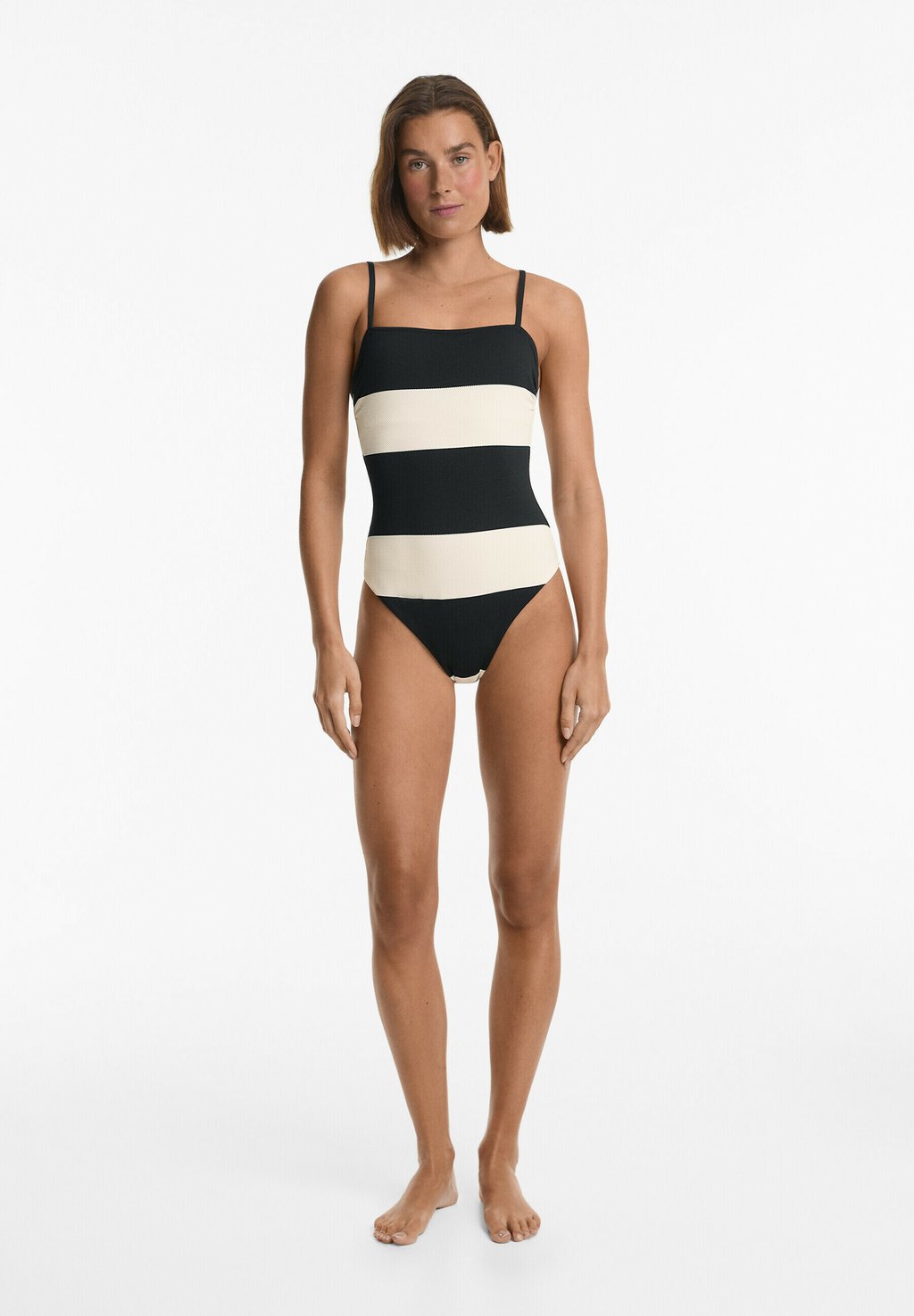 

Купальник STRIPE BANDEAU OYSHO, черный