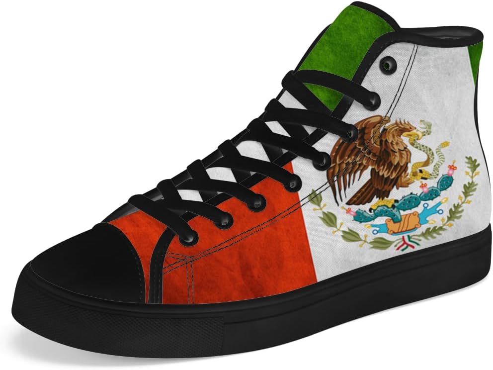 

Мужские и женские высокие кеды из ткани с флагом Мексики, с шнуровкой, повседневная обувь Chebing, 617 Green