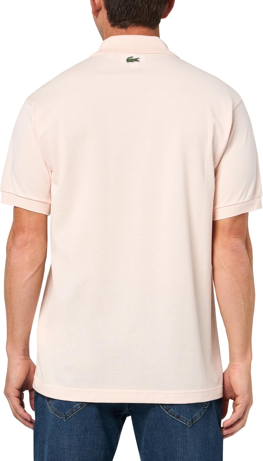 Lacoste мужская классическая футболка поло с принтом stamp, Light Beige & Latte — фото 2