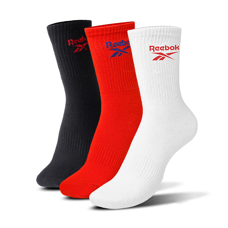 

Носки Reebok унисекс до середины икры, Белый/красный/черный