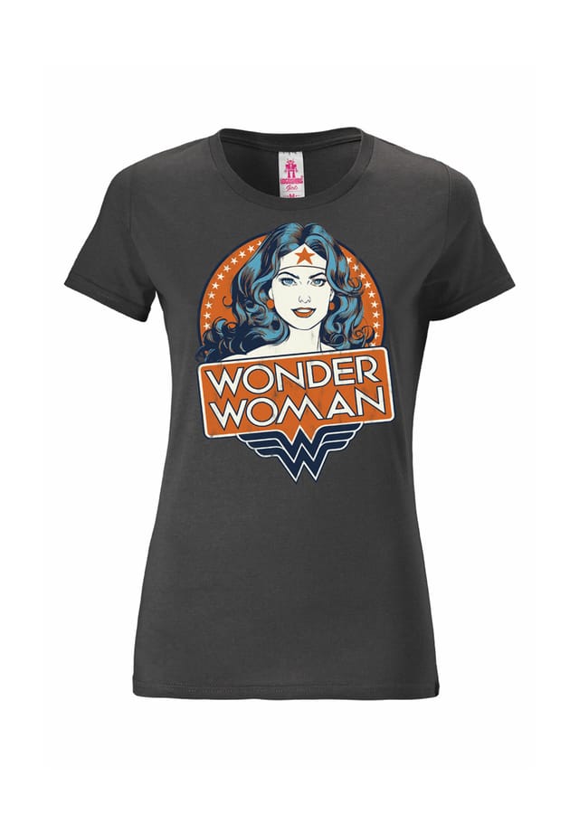 

Новая женская футболка dc - wonder woman - портрет Logoshirt, серый