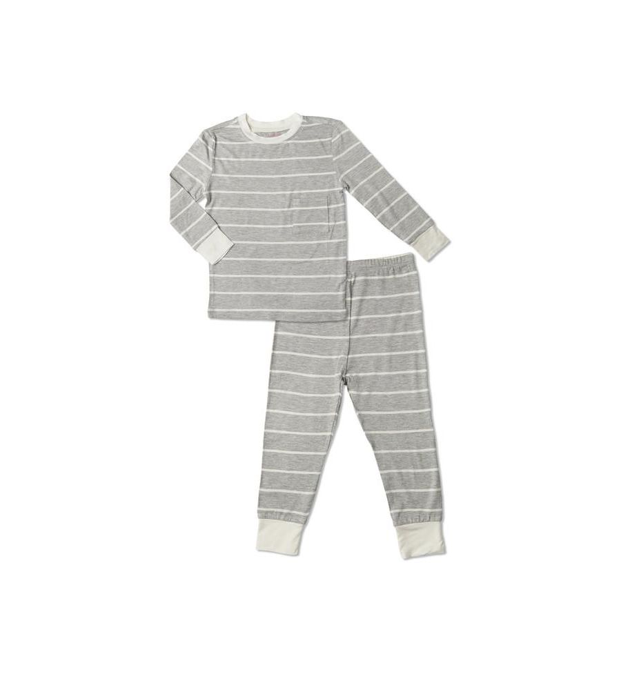 

Пижама Emerson с длинными рукавами, облегающая, из двух частей Everly Grey, Heather grey stripe