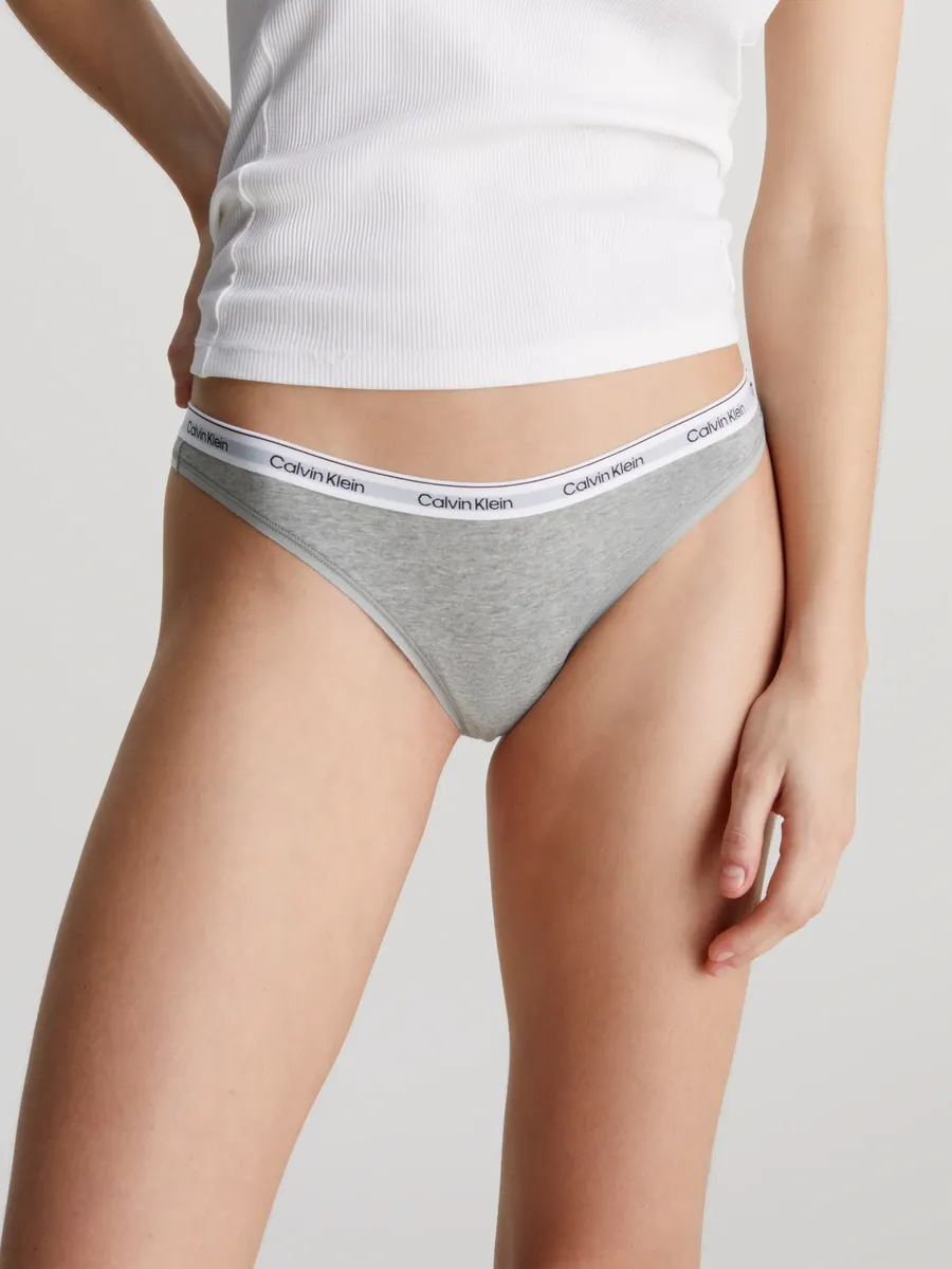 

Трусики Calvin Klein Underwear "THONG (LOW-RISE)", с логотипом на поясе, серый