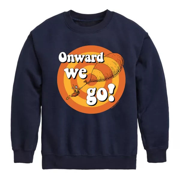 

Мальчиковая толстовка из флиса Dr Seuss Onward We Go для возрастов 8-20 лет Licensed Character, синий