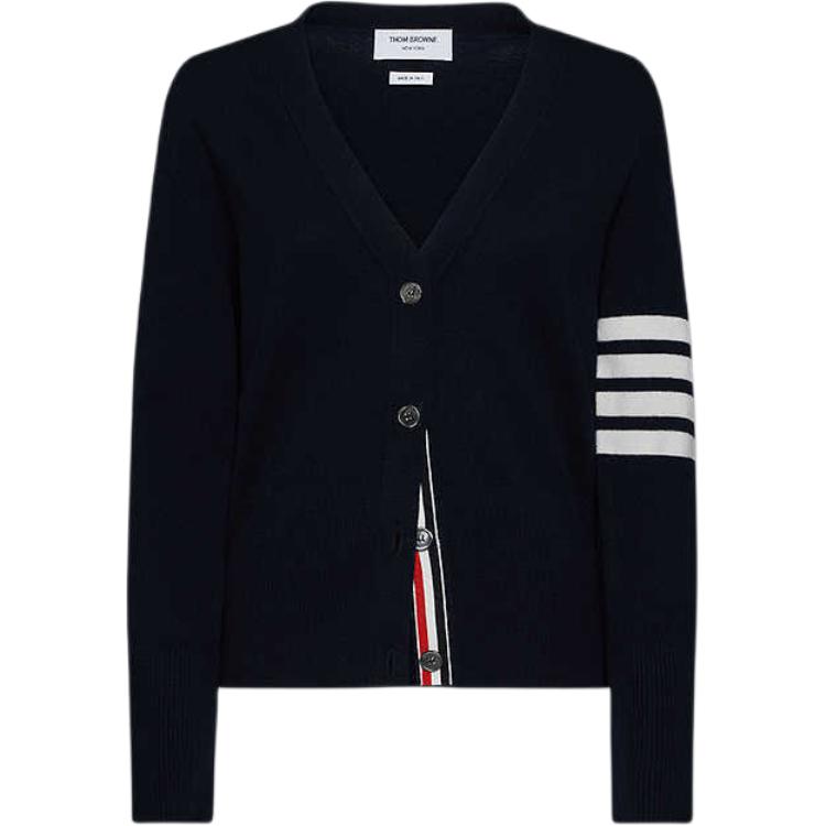 

Кардиган с пуговицами в технике интарсии «имбирное печенье» THOM BROWNE, Marine Blue
