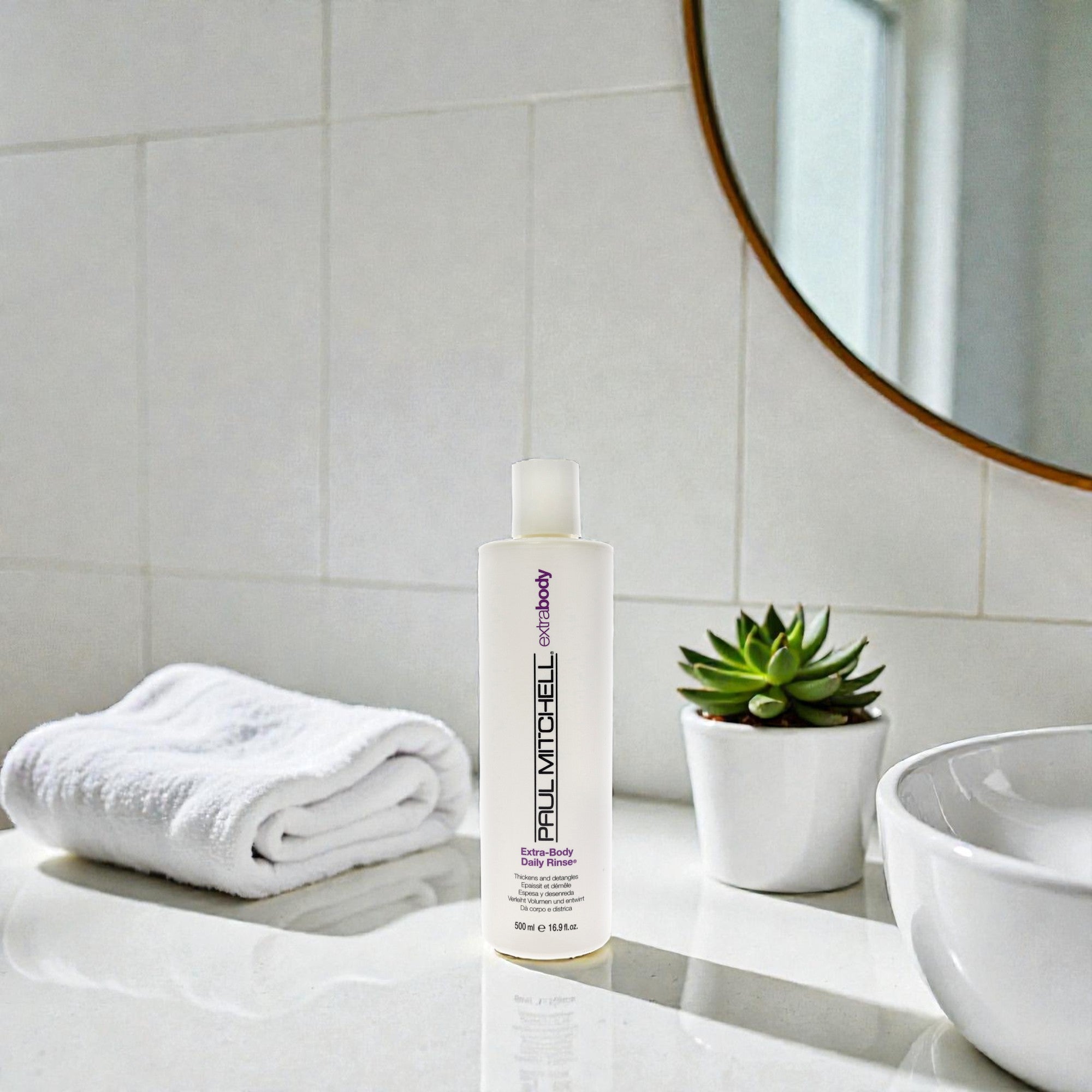 Кондиционер для ежедневного использования Extra Body Daily Rinse Conditioner от Paul Mitchell для мужчин и женщин - 16,9 унций (500 мл), прозрачный — фото 2