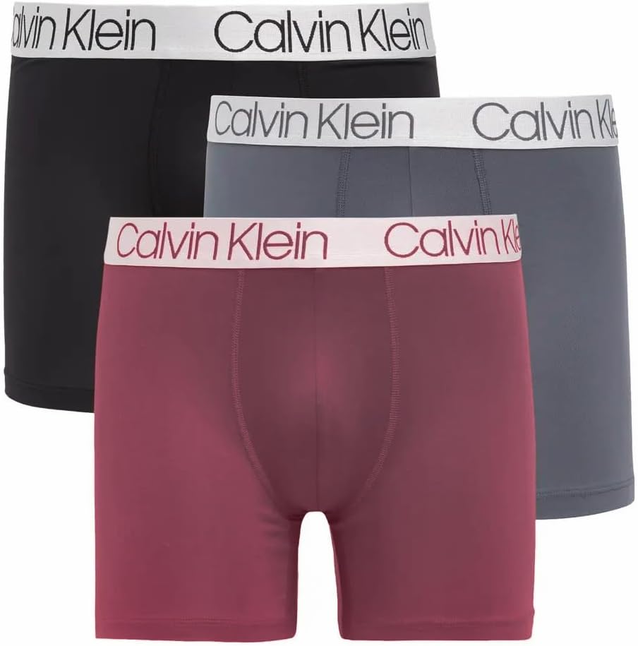 

Комплект из 3 мужских трусов-боксеров Calvin Klein из хлопка и эластичной ткани с низкой посадкой, B(Np2214-502)/G