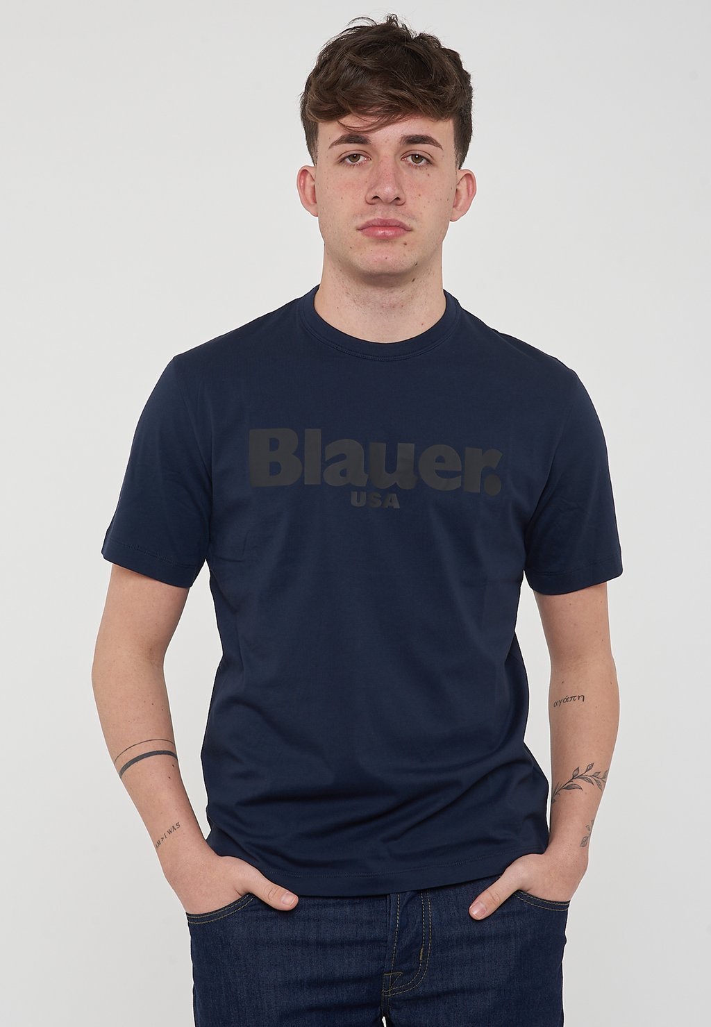 

Футболка с принтом Blauer, синий