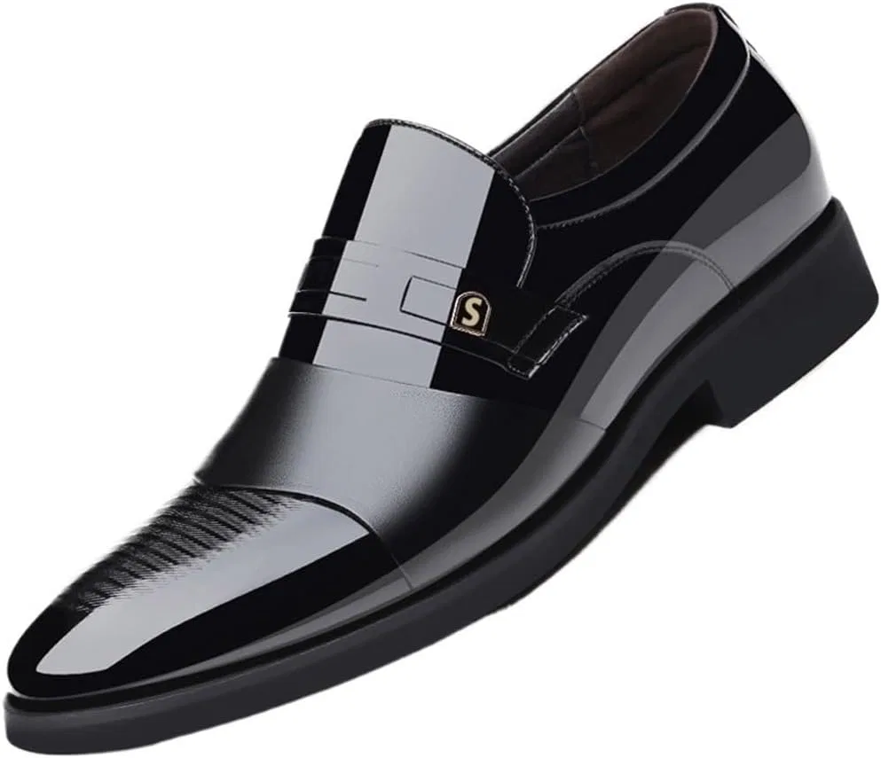 Туфли кожаные классические острие нос, Slip On, Black DHFIRUFSHLO