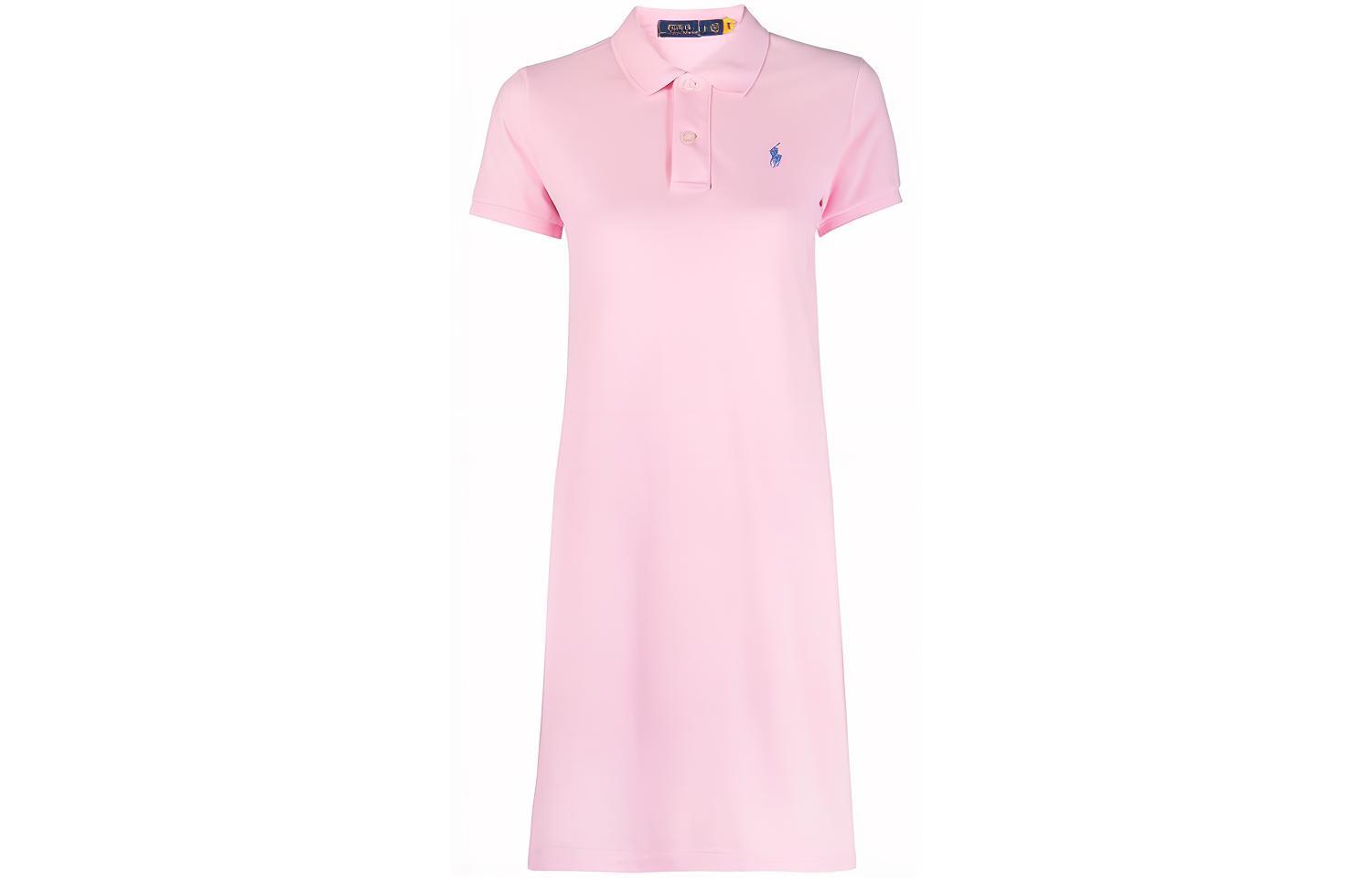 Сетчатая поло с коротким рукавом повседневная розовая Polo Ralph Lauren — фото 2