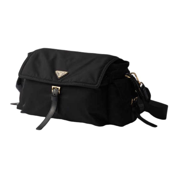 Re Nylon Recycled Nylon Messenger Bag, Shoulder Bag Large Women's Black PRADA, Set (Bag+Dust Bag) — фото 2