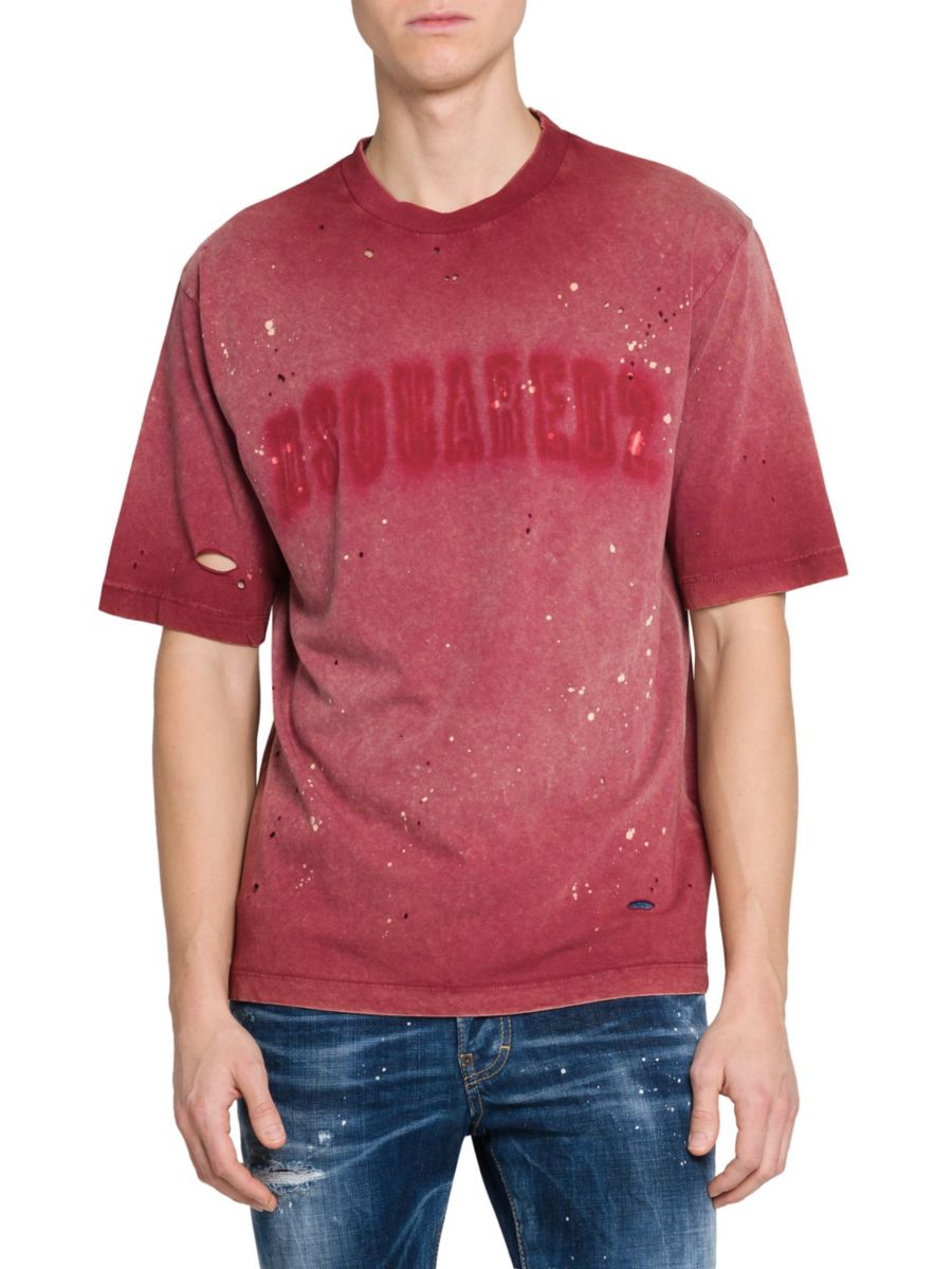 

Футболка свободного кроя с логотипом Dsquared2, цвет Cherry Pop