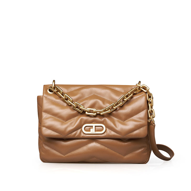 

Женская кожаная сумка Deep Breath через плечо с цепочкой, пепел