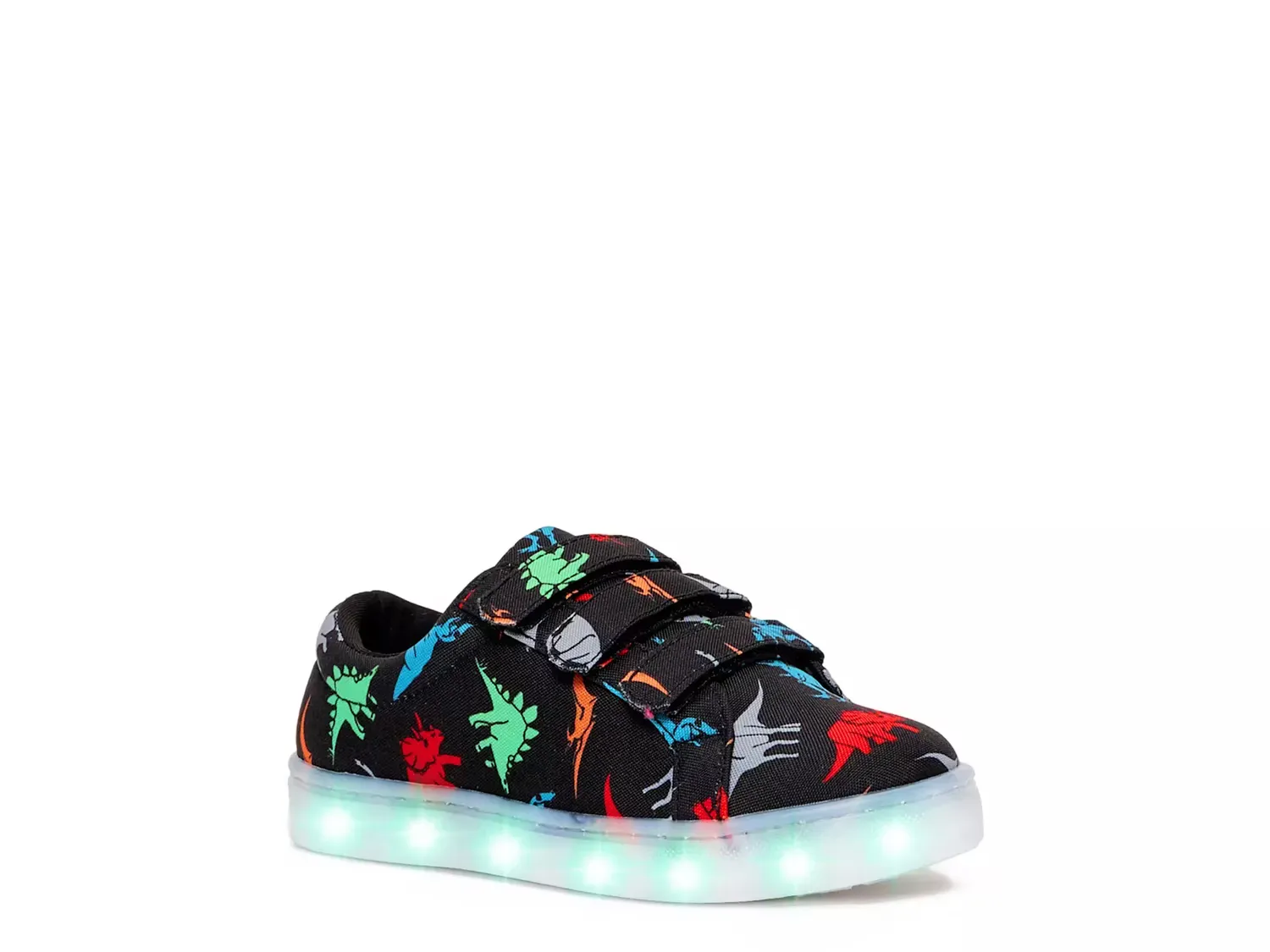 

Кроссовки светящиеся детские - 3 ремешка Fabkids, Black