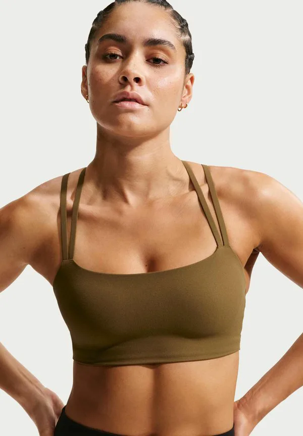 Спортивный бюстгальтер zenvy с бретелями и легкой поддержкой Nike Performance, Olive Flak/White