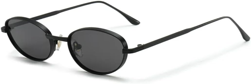 

Солнцезащитные очки с защитой UV400 | Маленькие круглые, в стиле панк, с металлическими шарнирами | для женщин и мужчин, для занятий спортом на открытом воздухе и вождения DSVIGF, Black Black