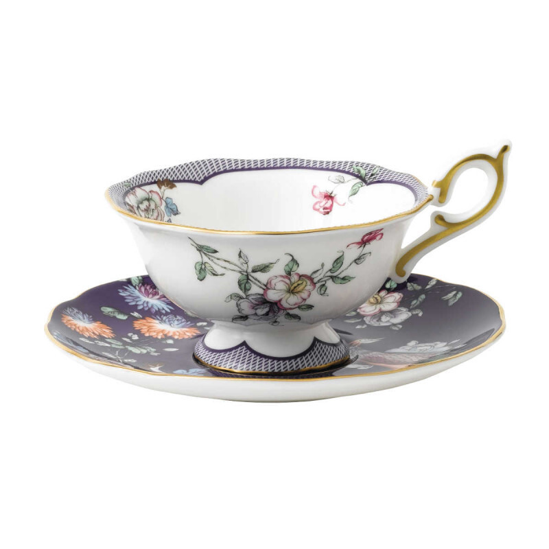 Чашка чайная Wonderlust Midnight Garden 0,15 л с блюдцем 15 см, 2 предм Wedgwood, красочный