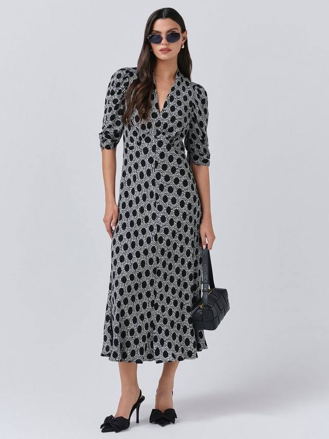 

Платье Mia с V-образным вырезом и завышенной талией Ghost, Black/Grey