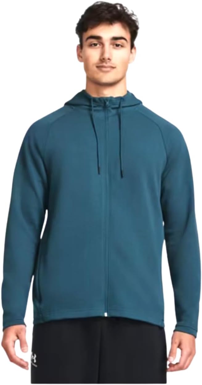 

Толстовка Under Armour мужская, с капюшоном и молнией, из двойного трикотажа, Static Blue 414