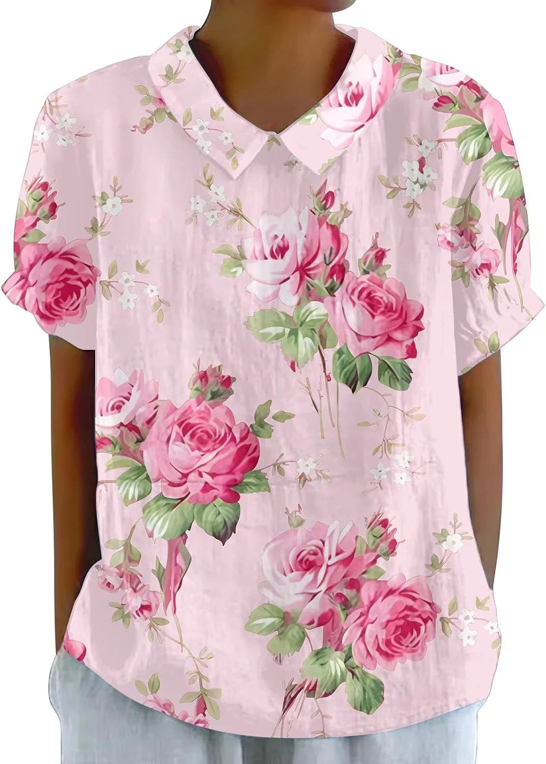 Блуза с цветочным принтом Vintage Print, розовый