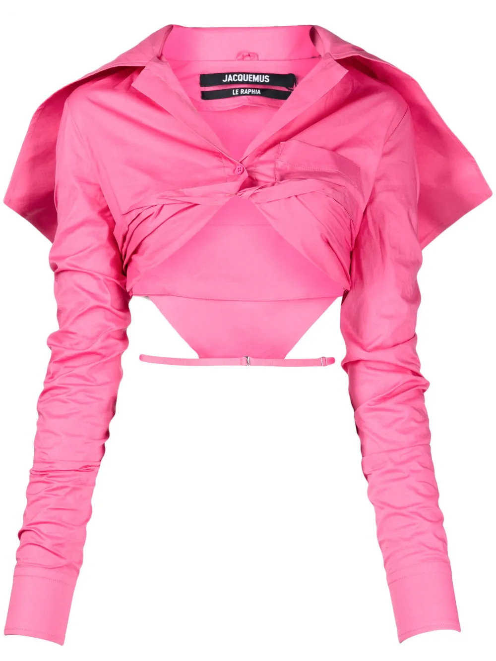 

Укороченная рубашка La Chemise Meio JACQUEMUS, розовый