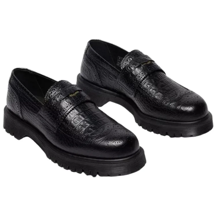 Dr.Martens PENTON BROGUE Leather Loafers Unisex Black — фото 4
