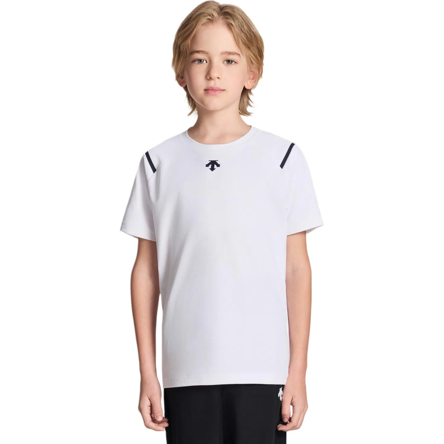 Детская быстросохнущая футболка DESCENTE Crew Neck Thin белая