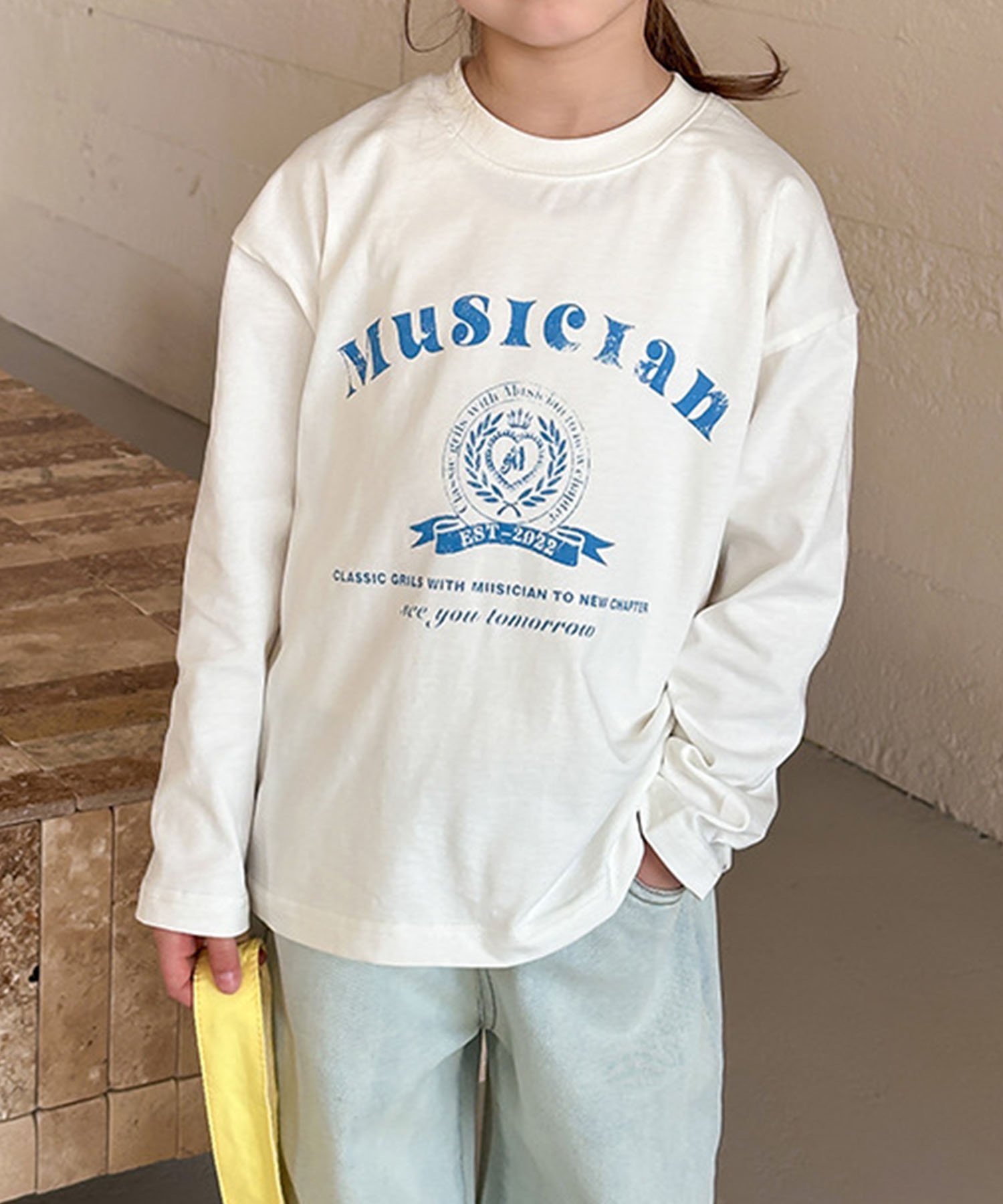 Длинная футболка с логотипом колледжа Aimoha Kids, white