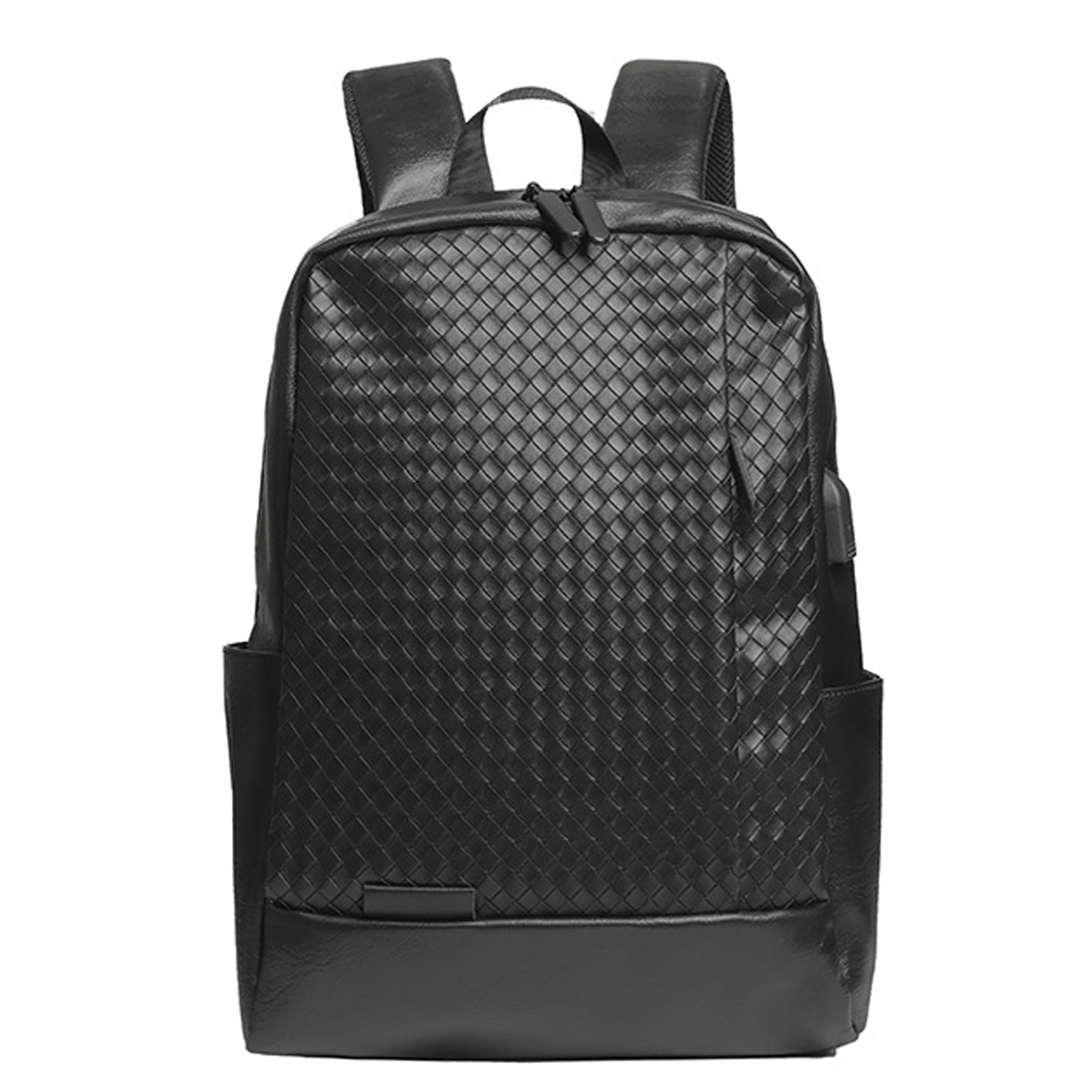 

KONADCT Кожаный тканый деловой рюкзак, Woven Black