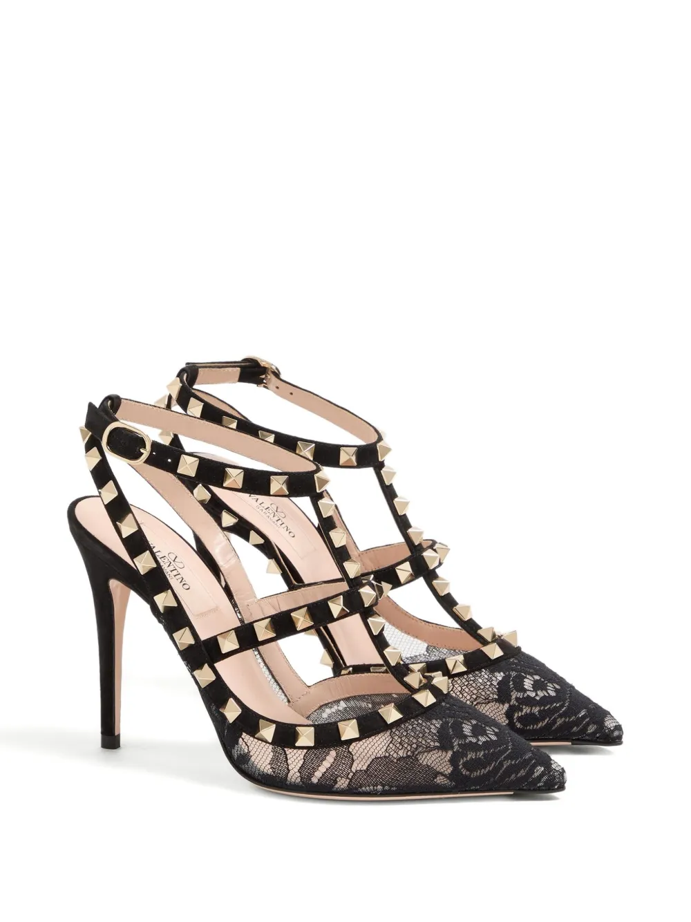 Туфли-лодочки Rockstud на шнуровке с каблуком 100 мм Valentino Garavani, черный — фото 2